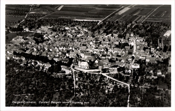 Postcard Bergen Enkheim Frankfurt am Main, aerial photograph