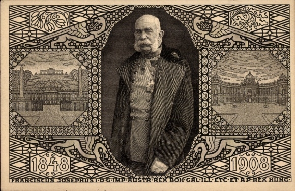 Ganzsachen Ak Kaiser Franz Joseph I., Portrait, Jubiläum 1908
