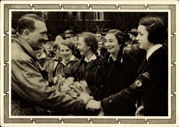 Postal stationery Postcard Führer and Reich Chancellor Adolf Hitler, well-wishers, BDM