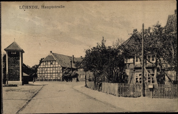 Postcard Lühnde Algermissen Lower Saxony, main street
