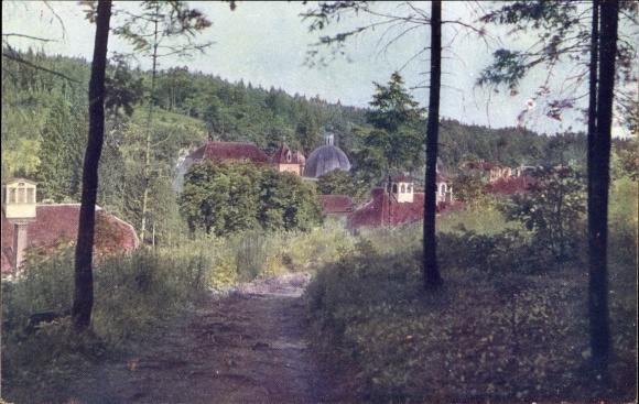 Postcard Tobelbad Steiermark, partial view with parish church