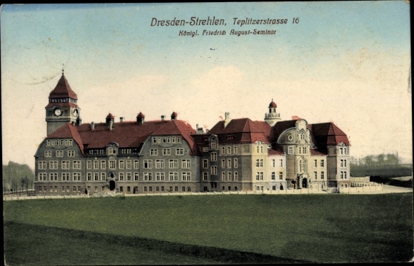 Postcard Dresden Strehlen, Friedrich August Seminar