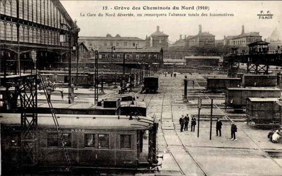 PC Paris X. Arrondissement Entrepôt, Greve des Cheminots du Nord 1910, La Gare du Nord
