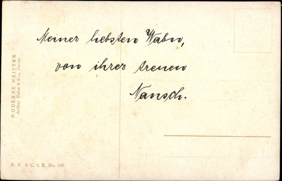 Artist Postcard de Witt, R., schoolmaster&#39;s end of work, teacher with a pipe at the window