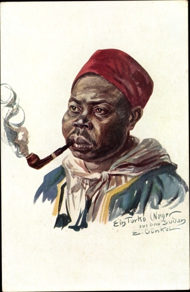 Artysta KP Günkel, E., Turko z Sudanu, palący fajkę