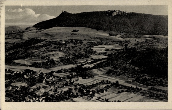 Postcard Brucken Lenningen Swabian Alb, aerial photograph