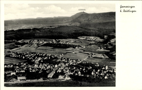 Postcard Gomaringen Baden Württemberg, landscape photograph, Rossberg, Reutlingen, map