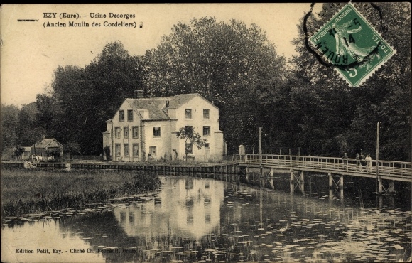 Postcard Ezy Eure, Desorges Factory, Former Cordeliers Mill