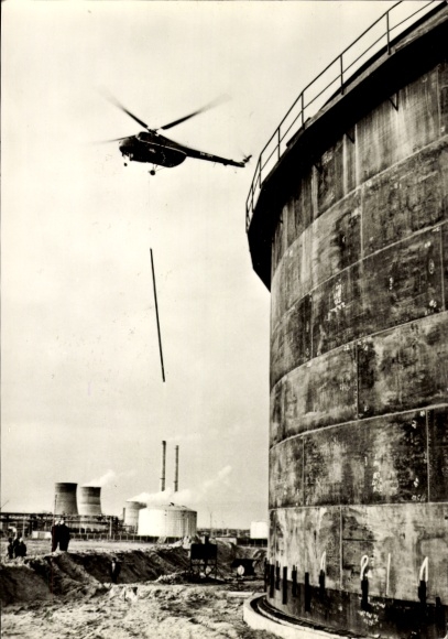 Postcard Civil Aviation of the Socialist Countries, Medium Multi-Purpose Helicopter Mil Mi 4, Interflug