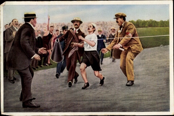 Collector's picture Olympics 1936, Olympic Games London 1908, marathon runner Dorando, Italy