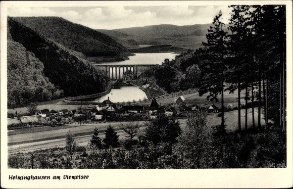 PC Helminghausen Marsberg in Sauerland, Diemeltalsperre, view from Brand