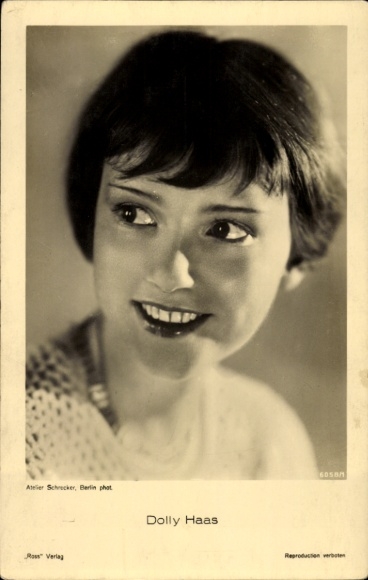 Ak Schauspielerin Dolly Haas, Portrait, Ross Verlag Nr. 6058/1, Autogramm