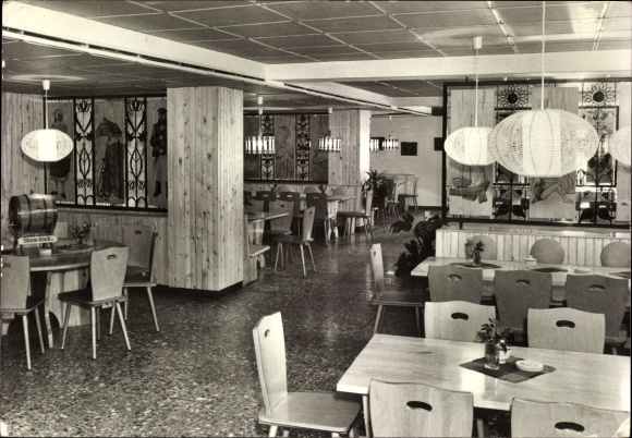 Postcard Börgerende Rethwisch on the Baltic Sea, FDGB convalescent home Waterkant, Fischerkrug, dining room