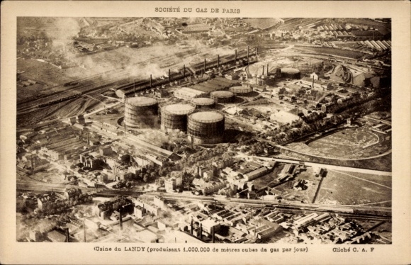 Postcard Saint Denis Seine Saint Denis, Usine à gaz du Landy, Société du Gaz de Paris