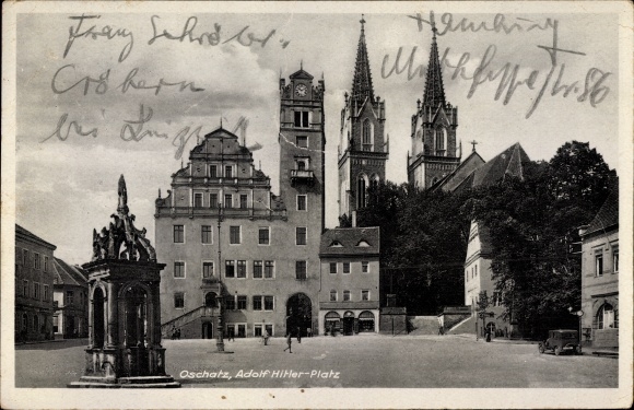Ak Oschatz in Sachsen, Adolf Hitler Platz, Rathaus