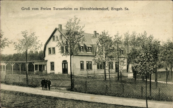 Ak Ehrenfriedersdorf im Erzgebirge, Freies Turnerheim