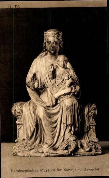 14 Postcard pieces of furniture, figures and wall hangings made of metal, Hamburg Museum of Arts and Crafts