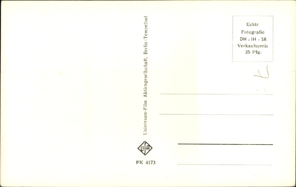 Postcard actor Horst Buchholz, portrait, typewriter