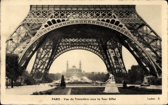 Ansichtkaart Parijs XVI Trocadéro, Eiffeltoren, Trocadéro,