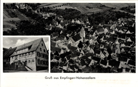 Ak Empfingen in Hohenzollern Zwarte Woud, luchtfoto, Gasthaus zur Krone