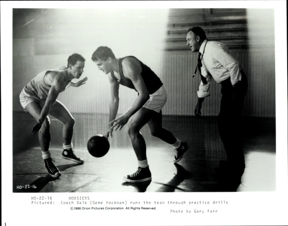 Photo actor Gene Hackman, film scene, Hoosiers, press photo