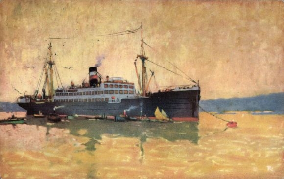 Postcard Steamer Adolf von Baeyer, Hugo Stinnes Lines