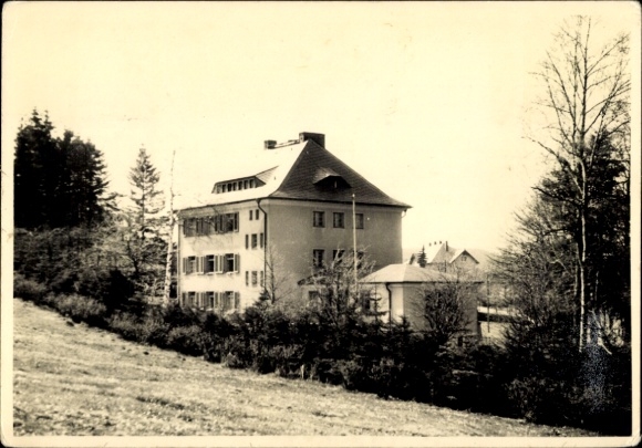 Postcard Bärenfels Altenberg in the Ore Mountains, health resort FDGB recreation home, building with trees