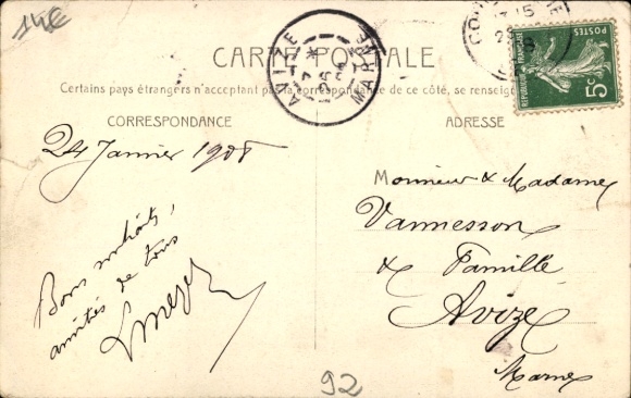 Postcard Courbevoie Hauts de Seine, Le Place Victor Hugo, horses, buildings, people on the street