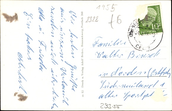 Postcard Beedenbostel Lower Saxony, commercial building Smid, memorial, court yard, school, mill