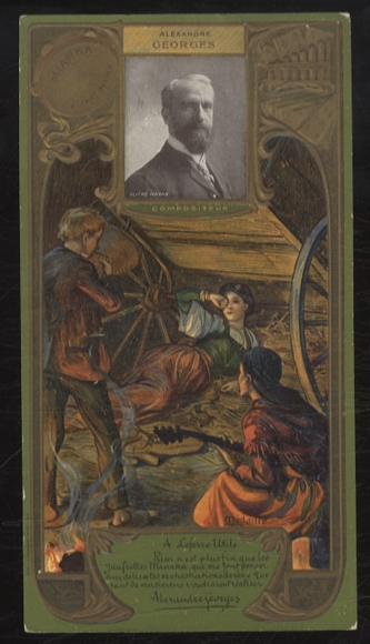 Merchant picture advertising card Lefevre-Utile Lu Art Nouveau, Alexandre Georges