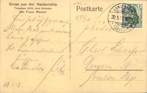 Postcard Dresden Langebrück, Haidemühle