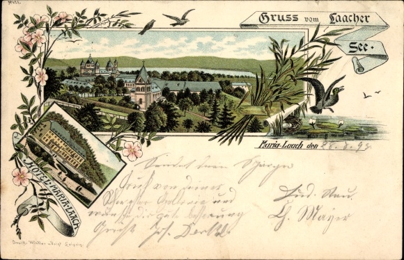 Litho Glees in Rheinland Pfalz, Hotel Maria Laach, Laacher See