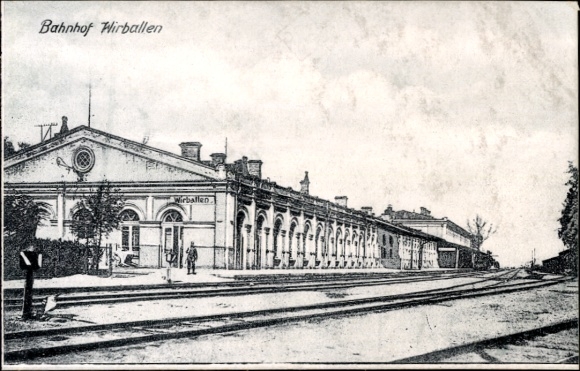 Ak Wirballen Virbalis Ostpreußen, Bahnhof, Gleisansicht