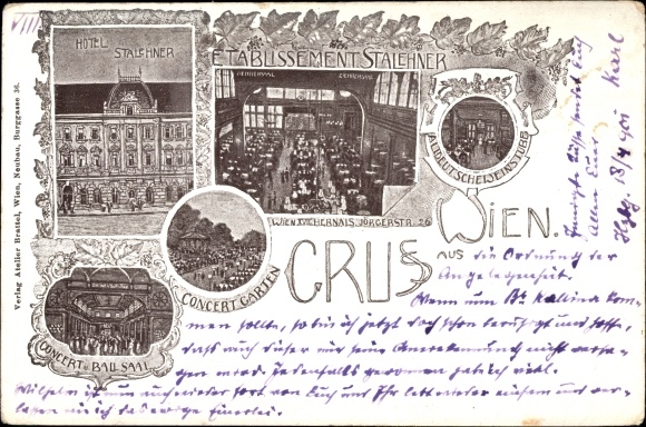 PC Wien 17. Hernals Austria, Hotel Stalehner, Altdeutsche Weinstube, concert garden
