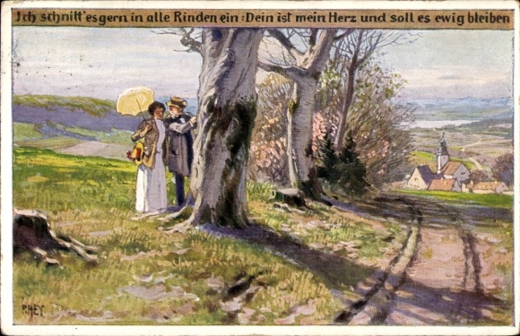Song artist Postcard Hey, Paul, folk song card No. 46, I liked to cut it into all the rinds