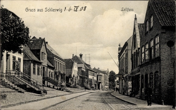 Ak Lollfuß Schleswig aan de Schlei, straatgedeelte