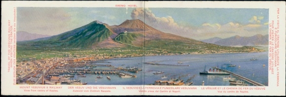 Klapp Ak Napoli Neapel Campania, Blick auf den Vesuv und den Golf