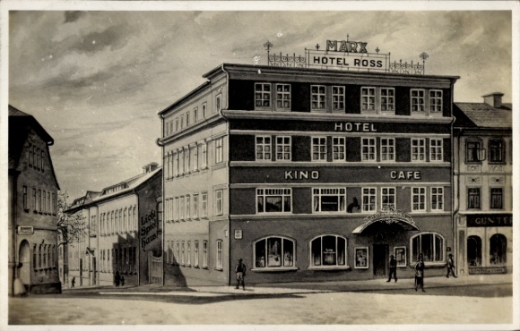 Ak Rumburk Rumburg Region Aussig, Hotel Ross, Kino
