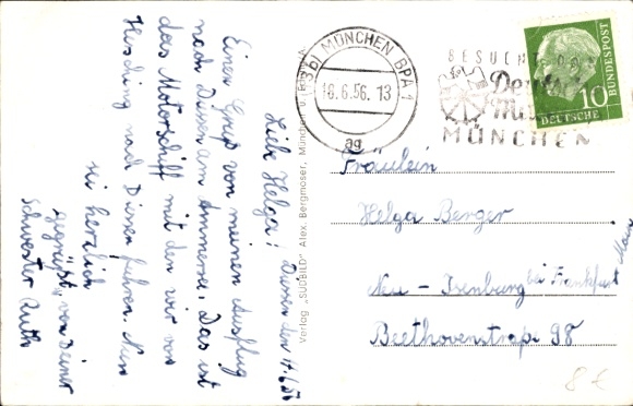 Postcard motor ship Utting on the Ammersee