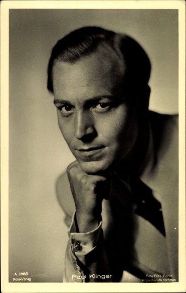 Ak Schauspieler Paul Klinger, Portrait, Ross A 3398/1