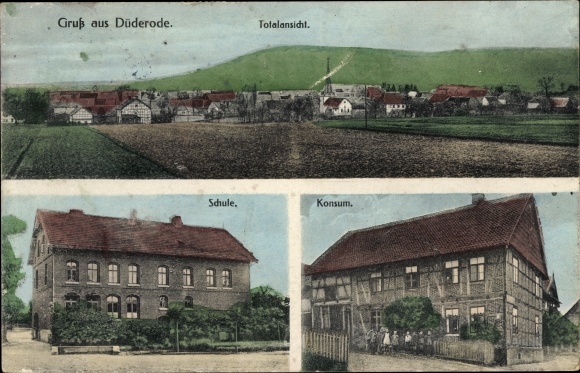 KP Düderode Kalefeld Dolna Saksonia, widok ogólny, szkoła, konsumpcja
