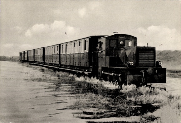 Ak Nordseebad Wangerooge in Ostfriesland, Inselbahn