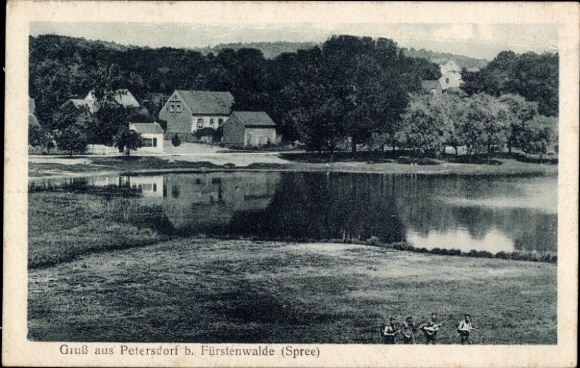 Postcard Petersdorf Bad Saarow Pieskow Kreis Oder Spree, riverside, wandering musicians