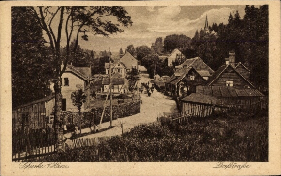 Postcard Schierke Harz, view of the village street