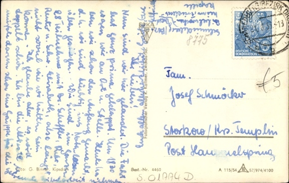 Postcard Schmiedeberg Erzgebirge, view of the Friedenskapelle