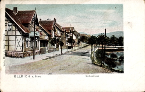 Ak Ellrich Harz, Göthestraße, Goethestraße