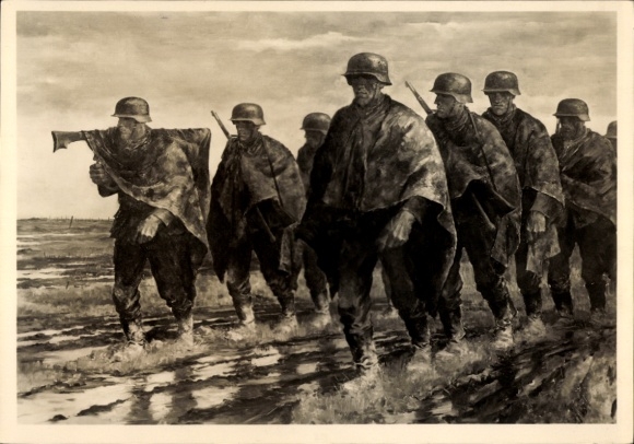 Künstler Ak Lipus, Rudolf, Durch russische Steppe, HDK 429, Wehrmachtsoldaten