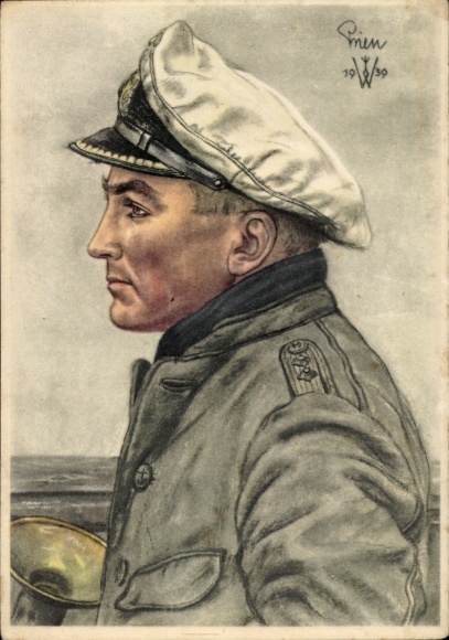 Künstler Ak Willrich, Wolfgang, Kapitänleutnant Günther Prien, Ritterkreuzträger, VDA 1 5 2
