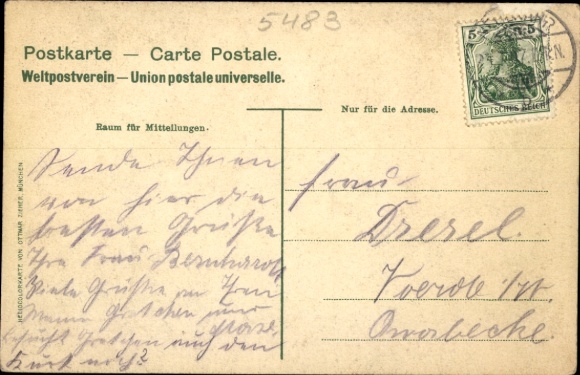 Postcard Bad Neuenahr, view of the Ahr Bridge, Evangelical Church