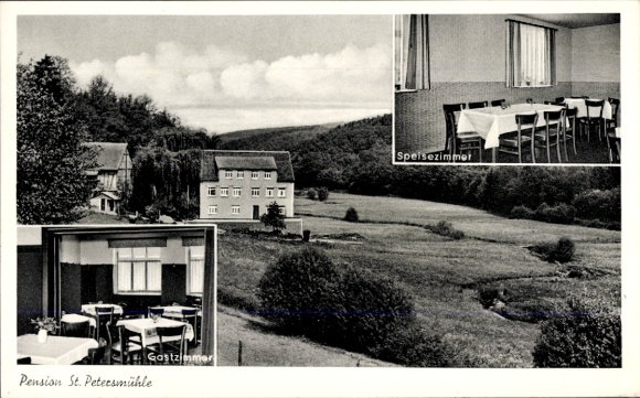 Postcard Wallrabenstein Hünstetten im Taunus, Pension St. Petersmühle, guest room